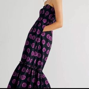 NWT Free People Leanna Strapless Tube Dress Tiered Mermaid Ruffled Maxi Medium